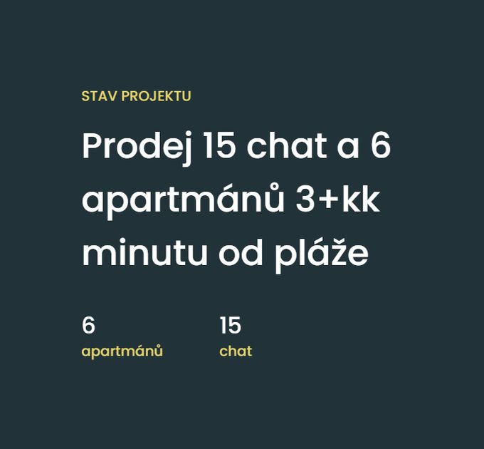 Rezidence Slapy - Prodej 15 chat a 6 apartmánů